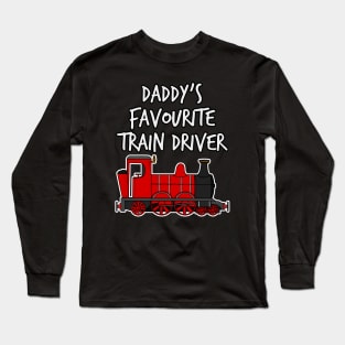 Daddy's Favourite Train Driver Kids Steam Engine (Red) Long Sleeve T-Shirt